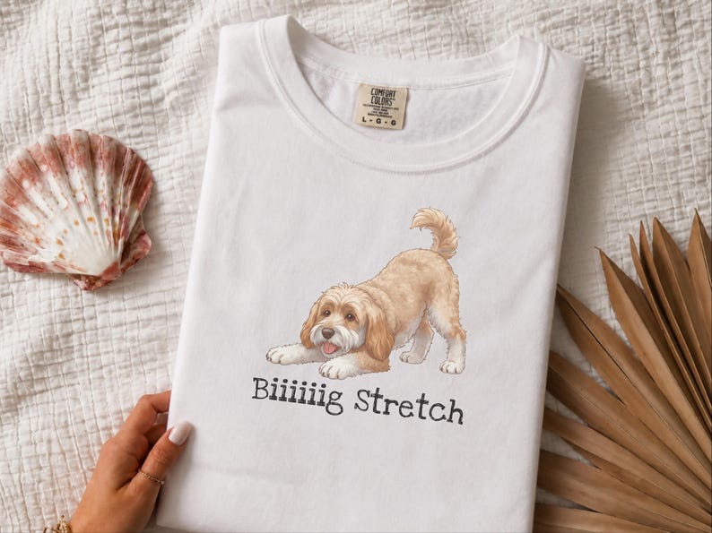 Camiseta divertida de Cockapoo de Comfort Colors, camiseta elástica extragrande, estampado artístico de perro Doodle juguetón, regalo para amantes de los Doodle marrones, regalo para mamás y papás de Cockapoo imagen 2
