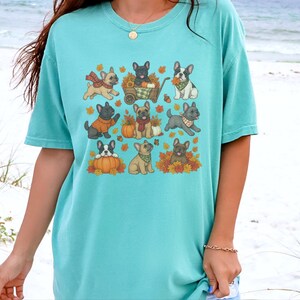 French Bulldog Fall Shirt, Frenchie Mom Gift, Autumn Dog Lover Tee, Pumpkin Season Sweater, Cute Puppy Graphic Top image 9