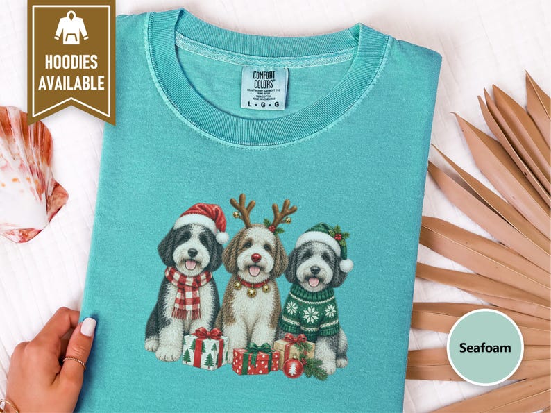Sheepadoodle Christmas Sweatshirt, Christmas Pet Shirt, Sheepadoodle Gift, Christmas Dogs Shirt, Dog Lover Christmas Gift, Puppy Sweatshirt image 6