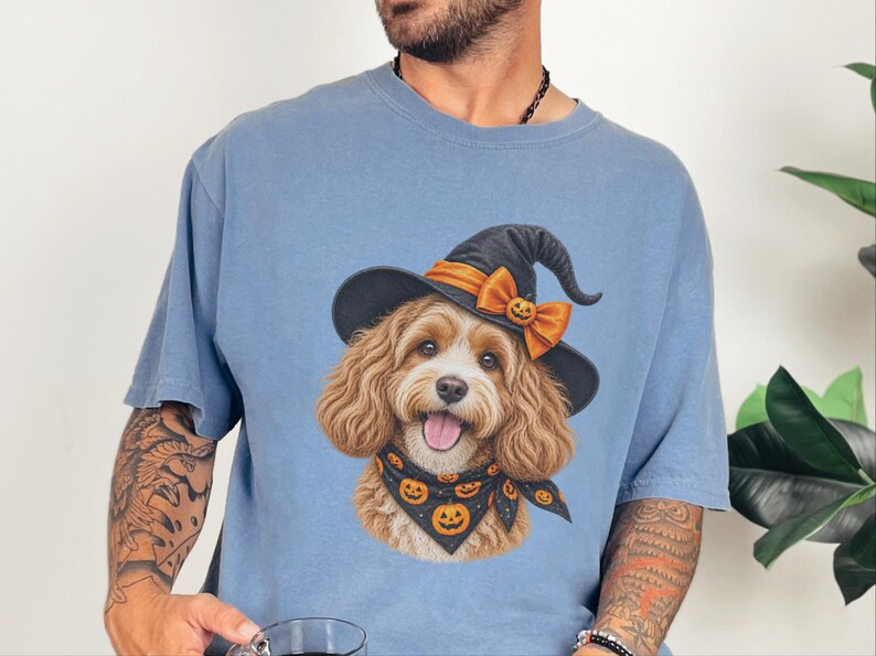 Halloween Cavapoo Shirt, Cavapoo Mom Gift, Halloween Dog Mom, Spooky Dog Tee, Doodle Mom Gift, Cavapoo Owner Gift image 2