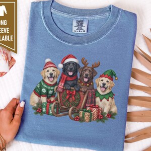 Christmas Dog Shirt, Labrador Christmas Gift, Black Lab Christmas Sweatshirt, Chocolate Lab Lover Shirt, Yellow Lab Holiday Tee image 4