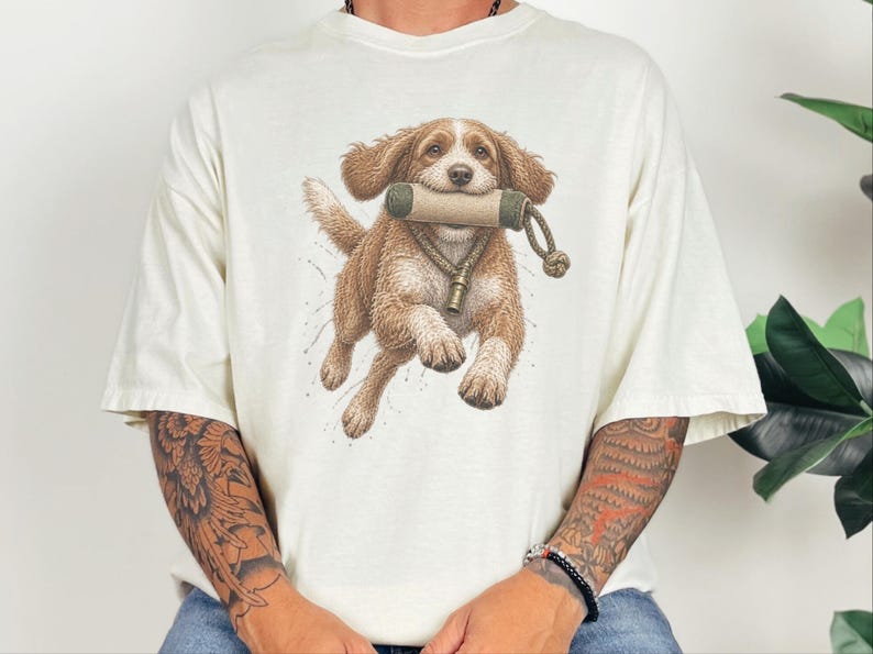 Cavapoo Shirt, Cavapoo Mom Gift, Vintage Hunting Dog Tee, Dog Training Shirt, Sporting Dog Art, Cavapoo Owner Gift image 5