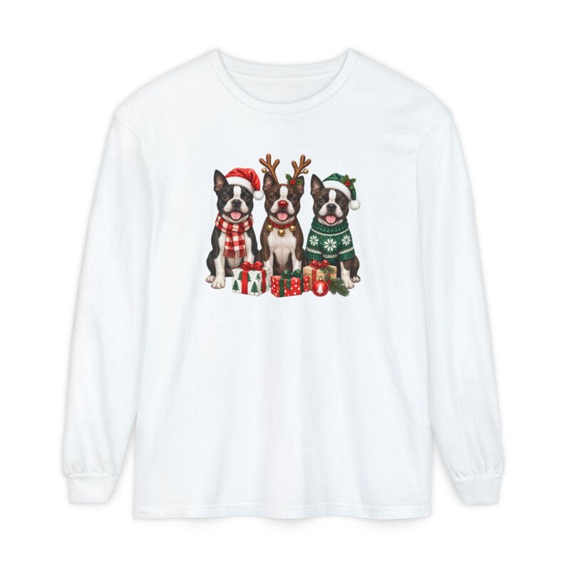 Boston Terrier Christmas Shirt, Dog Christmas Shirt, Boston Terrier Gift, Christmas Pet Shirt, Santa Dog Shirt, Holiday Dog Tee image 14