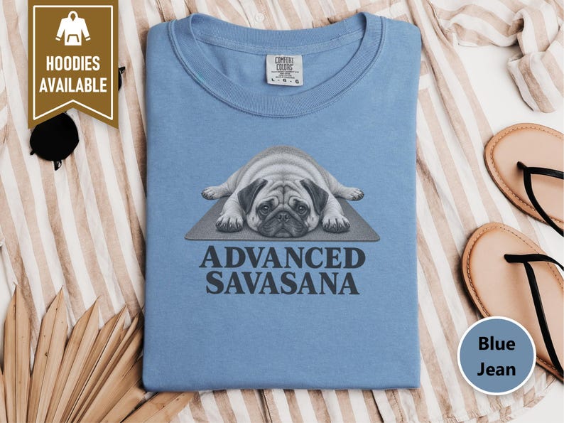 Pug Lover Shirt, Yoga Shirt Women, Pug Mom Gift, Funny Fitness Tee, Advanced Savasana Pug Shirt, Workout Humor Tee, Yoga Instructor Gift image 4