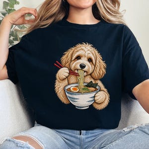 Maltipoo Ramen Shirt, Ramen Lover Gift, Foodie Dog T Shirt, Noodle Lover Tee, Japanese Food Shirt image 5