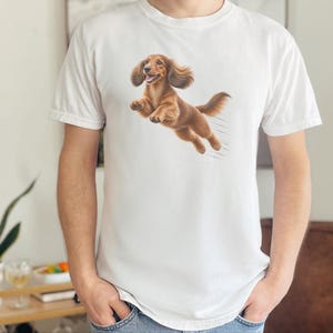 Camiseta de perro salchicha, regalo para papá de perro salchicha, camiseta de perro salchicha de pelo largo, camiseta para mamá de perro salchicha, regalo para amantes de los perros salchicha, camiseta divertida de perro salchicha imagen 2