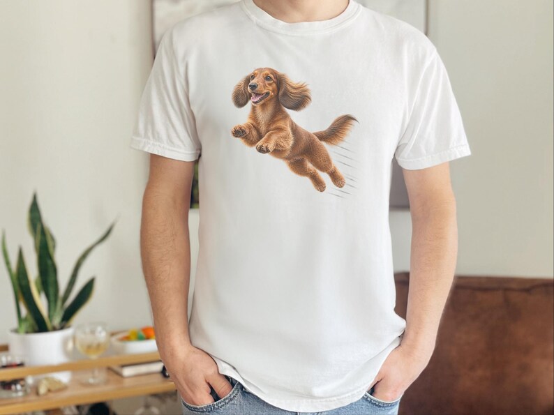 Camiseta de perro salchicha, regalo para papá de perro salchicha, camiseta de perro salchicha de pelo largo, camiseta para mamá de perro salchicha, regalo para amantes de los perros salchicha, camiseta divertida de perro salchicha imagen 2