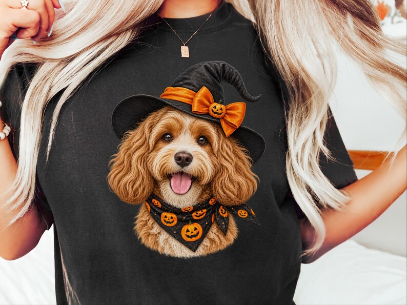 Halloween Cavapoo Shirt, Cavapoo Mom Gift, Halloween Dog Mom, Spooky Dog Tee, Doodle Mom Gift, Cavapoo Owner Gift image 5