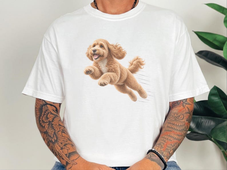 Cockapoo Shirt, Cockapoo Mom Gift, Running Dog Tee, Doodle Lover Shirt, Fast Dog Apparel, Pet Owner Gift image 7