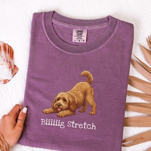 Comfort Colors Brown Doodle Dog Shirt, Biiiiig Stretch Funny Goldendoodle Print Tee, Labradoodle Dog Lover Gift, Fur Mama Puppy Present image 4