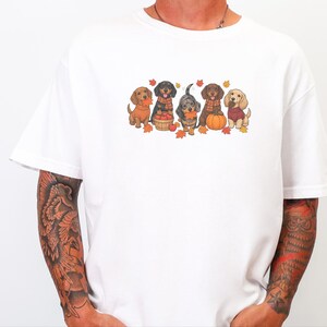 Dachshund Fall Shirt, Autumn Dog Lover Gift, Wiener Dog Sweater, Cute Fall Doxie Tee, Sausage Dog Fall Shirt imagen 9