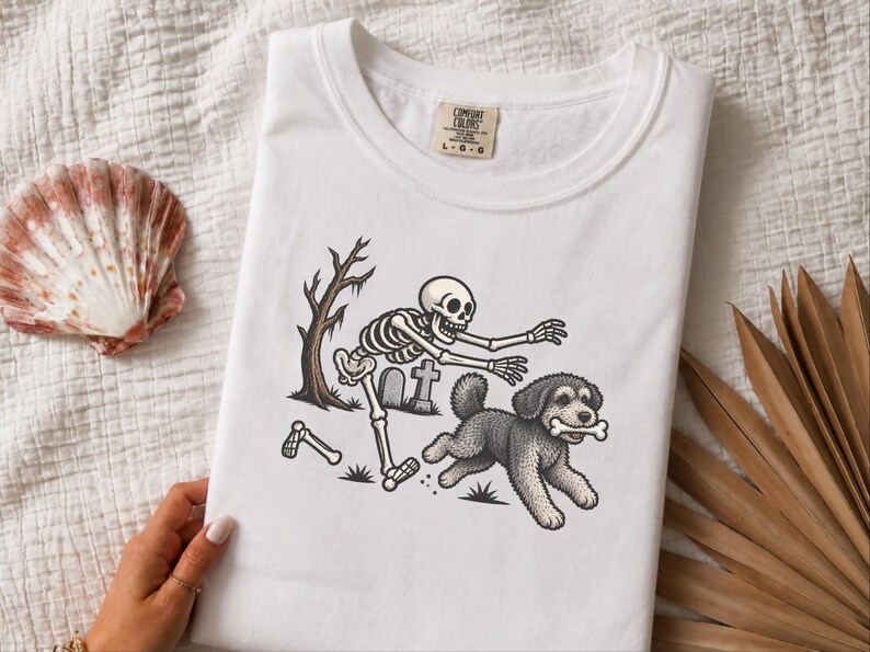 T-shirt squelette Schnoodle, T-shirt chien Halloween, T-shirt chien squelette humoristique, Cadeau pour maman Schnoodle, T-shirt pour amoureux des chiens pour la saison d'Halloween image 4