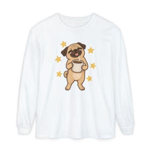 Pug Coffee Shirt, Pug Lover Gift, Coffee Lover Graphic Tee, Funny Pug T Shirt, Dog Owner Gift, Pug Mom Shirt Bild 14