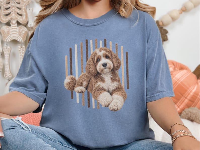 Cockapoo T Shirt, Cockapoo Dog Lover Gift, Brown Poodle Mix Tee, Dog Owner Shirt, Puppy Art Shirt image 8