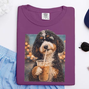 Comfort Colors Bernedoodle Tee | Iced Coffee Dog Shirt, Funny Canine Mom Gift | Dog Graphic Tee, Bernedoodle Lover Gift, Iced Coffee Tshirt image 12