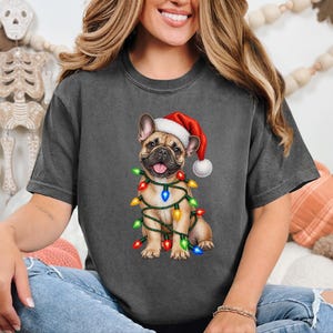 Christmas Dog Shirt, French Bulldog Christmas Gift, Holiday Dog Shirt, Frenchie Mom Sweatshirt, Christmas Pet Lover Tee image 7