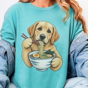 Yellow Lab Ramen Shirt, Labrador Retriever Gift, Noodle Lover Tee, Funny Dog Shirt, Labrador Mom Gift, Foodie Shirt, Dog Dad Shirt, Lab image 8