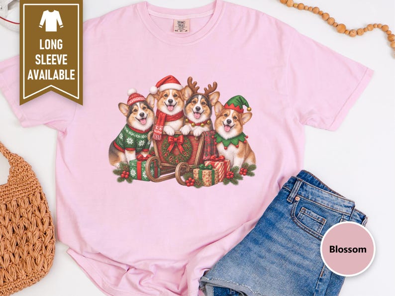 Corgi Christmas Shirt, Holiday Dog Shirt, Corgi Mom Gift, Festive Puppy Top, Dog Lover Gift Bild 9