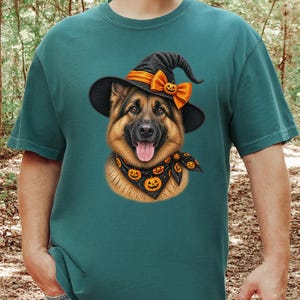 German Shepherd Halloween Shirt, Dog Mom Gift, Witch Dog Shirt, GSD Fall Tee, Spooky Dog Mom, Halloween Pet Lover image 5