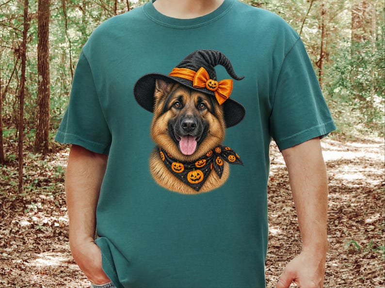 German Shepherd Halloween Shirt, Dog Mom Gift, Witch Dog Shirt, GSD Fall Tee, Spooky Dog Mom, Halloween Pet Lover image 5