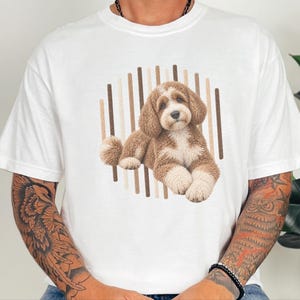 Cockapoo T Shirt, Cockapoo Dog Lover Gift, Brown Poodle Mix Tee, Dog Owner Shirt, Puppy Art Shirt image 6
