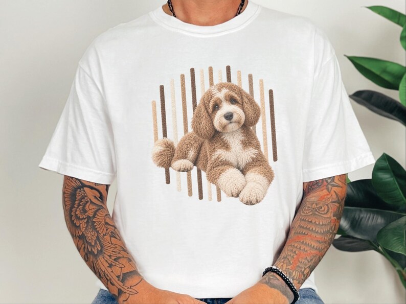 Cockapoo T Shirt, Cockapoo Dog Lover Gift, Brown Poodle Mix Tee, Dog Owner Shirt, Puppy Art Shirt image 6