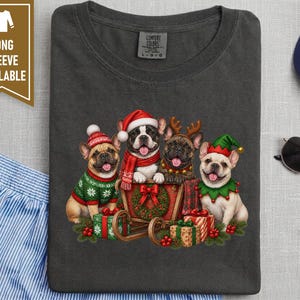 Frenchie Christmas Shirt, French Bulldog Christmas Shirt, Dog Christmas Shirt, Frenchie Mom Shirt, French Bulldog Gift, Dog Lover Shirt image 8