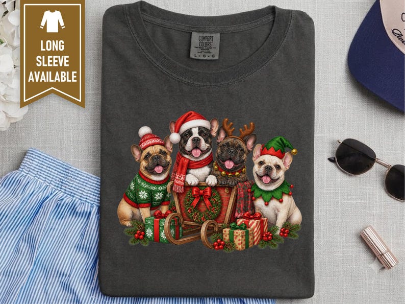 Frenchie Christmas Shirt, French Bulldog Christmas Shirt, Dog Christmas Shirt, Frenchie Mom Shirt, French Bulldog Gift, Dog Lover Shirt image 8