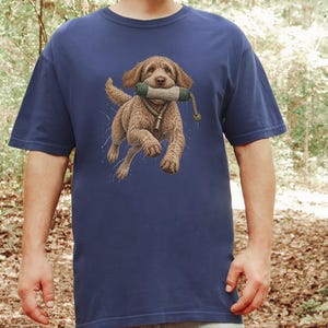 Labradoodle Shirt, Labradoodle Gift, Waterfowl Hunter, Hunting Dog Art, Outdoor Enthusiast, Duck Hunting Tee, Doodle Dog Dad Gift image 8