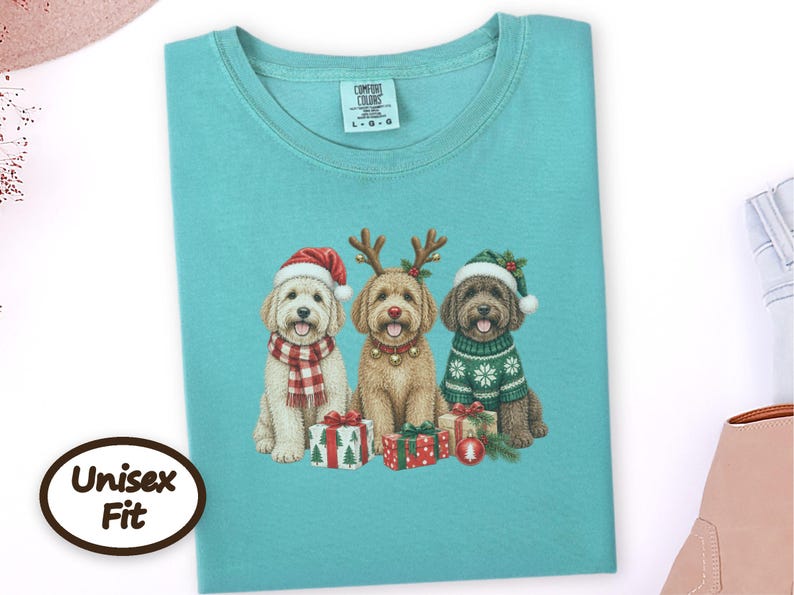 Christmas Goldendoodle Shirt, Goldendoodle Mom Gift, Festive Dog Sweatshirt, Doodle Christmas Tee, Holiday Pet Lover Gift image 4