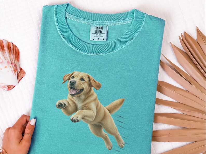 Żółta koszulka z labradorem, prezent dla mamy labradora, koszulka dla miłośnika retrieverów, koszulka dla mamy golden retrievera, koszulka dla mamy psa, koszulka dla miłośnika labradorów, koszulka dla szczeniaka zdjęcie 5