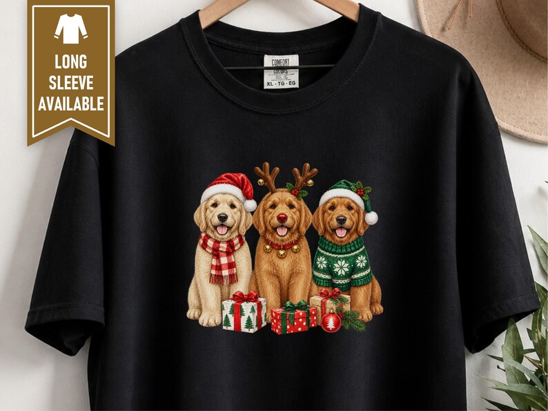 Golden Retriever Christmas Shirt, Golden Retriever Gift, Christmas Pet Art, Dog Christmas Sweatshirt, Golden Retriever Mom Shirt image 8