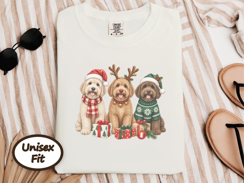 Christmas Goldendoodle Shirt, Goldendoodle Mom Gift, Festive Dog Sweatshirt, Doodle Christmas Tee, Holiday Pet Lover Gift image 8