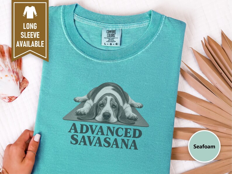 Basset Hound Shirt, Advanced Savasana Yoga Tee, Funny Dog Owner Gift, Yoga Teacher Shirt, Relaxed Fit TShirt image 4