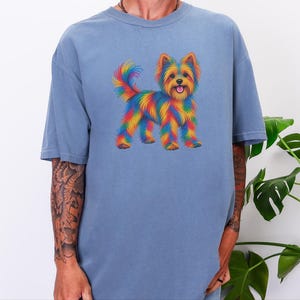 Yorkie Mom Shirt, Yorkie Lover Gift, Colorful Dog Tee, Yorkshire Dog Art, Puppy Graphic Tee, Dog Mom Sweatshirt image 9