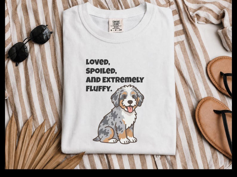 Comfort Colors Aussiedoodle Mom Shirt, Loved, Spoiled, and Extremely Fluffy Tee, Australian Shepherd Poodle Mix Tee, Doodle Dad Shirt image 10