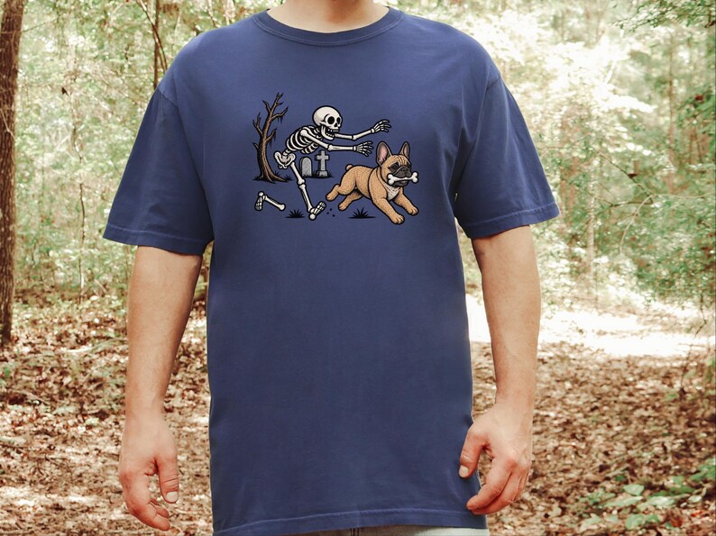 French Bulldog Halloween Shirt, Skeleton Dog Shirt, Funny Frenchie Gift, Spooky Pet Lover Tee, French Bulldog Mom Gift image 10