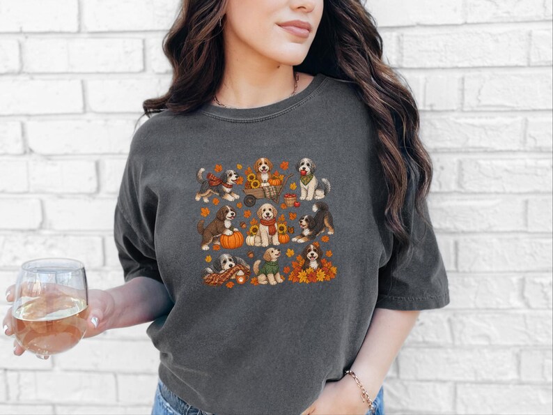 Aussiedoodle Fall Activities Shirt, Doodle Lover Gift, Autumn Puppy Tee, Golden Doodle Mom Sweatshirt, Cozy Fall Dog Lover Clothing image 4