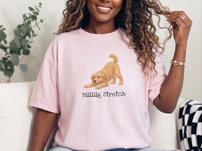 Comfort Colors Golden Retriever Biiiiiig Stretch Tee, Funny Dog Lover Pet Parent Gift, Puppy Mom Dad Owner, Stay Golden Enthusiast image 6
