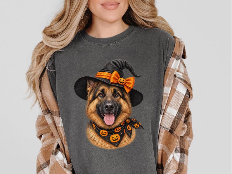 German Shepherd Halloween Shirt, Dog Mom Gift, Witch Dog Shirt, GSD Fall Tee, Spooky Dog Mom, Halloween Pet Lover image 10