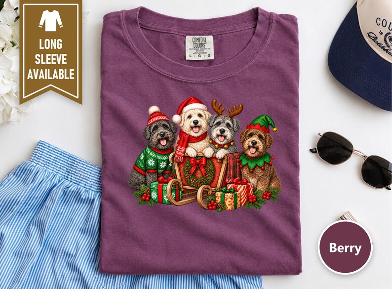 Schnoodle Christmas Shirt, Holiday Dog Lover Gift, Festive Puppy Sweatshirt, Christmas Dog Shirt image 9