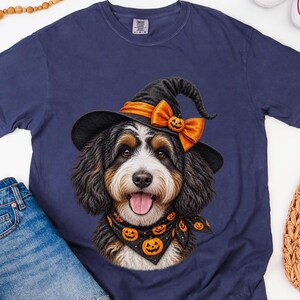 Bernedoodle Dog Halloween Shirt, Bernedoodle Mom Gift, Witch Dog Shirt, Spooky Dog Mom, Halloween Dog Lover Gift image 9