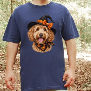 Halloween Dog Shirt, Goldendoodle Gift, Doodle Mom Gift, Witch Dog Shirt, Spooky Dog Lover, Fall Pet Sweatshirt image 6