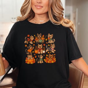 Yorkie Mom Shirt, Fall Dog Lover Gift, Cute Yorkie Shirt, Autumn Dog Shirt, Yorkie Owner Gift image 2