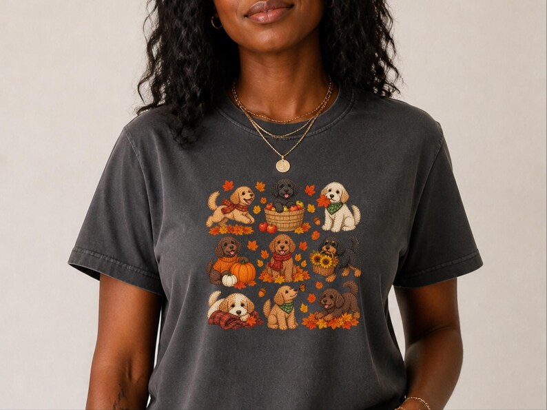 Cavapoo Mom Shirt, Cavapoo Lover Gift, Autumn Dog Shirt, Fall Puppy Tee, Doodle Dog Owner Gift, Thanksgiving Dog Shirt image 8