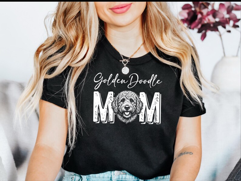 Golden Doodle mamma-tröja, lockig hundmamma-tröja, Goldendoodle-älskare-tröja, hundägare-presenter för husdjursälskare, rolig unik hund-t-shirt för kvinnor bild 5