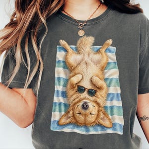 Golden Retriever Shirt, Golden Retriever Gift, Beach Vacation Tee, Summer Dog Shirt, Golden Retriever Mom, Coastal Dog Art, Vacation T Shirt image 7