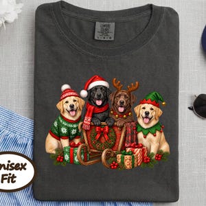 Christmas Dog Shirt, Labrador Christmas Gift, Black Lab Christmas Sweatshirt, Chocolate Lab Lover Shirt, Yellow Lab Holiday Tee image 7