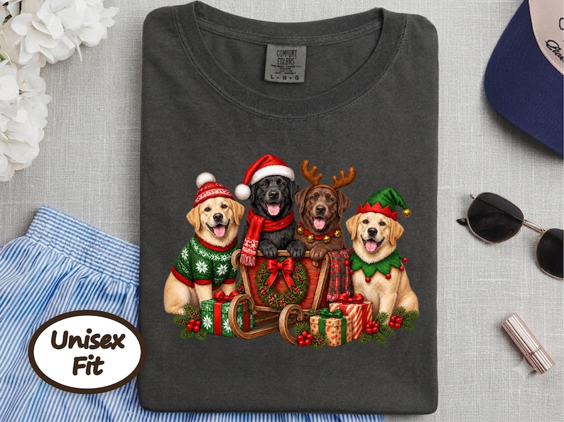 Christmas Dog Shirt, Labrador Christmas Gift, Black Lab Christmas Sweatshirt, Chocolate Lab Lover Shirt, Yellow Lab Holiday Tee image 7