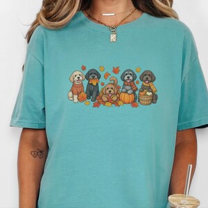 Schnoodle Fall Shirt, Dog Lover Gift, Autumn Harvest Tee, Doodle Dog Sweatshirt, Pumpkin Patch Crewneck, Fall Puppy Apparel image 3